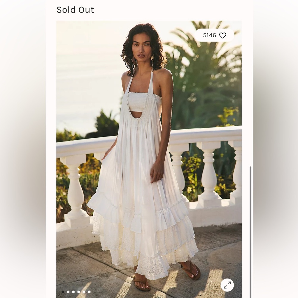 Free People White Halter Maxi Dress
